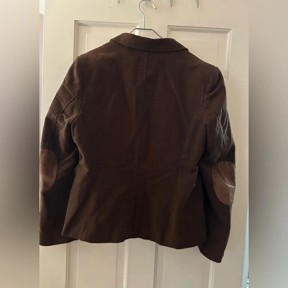 British Boden Faux Suede Rich Brown Blazer Autumn Jacket UK 18 US 14 Excellent - Picture 5 of 7